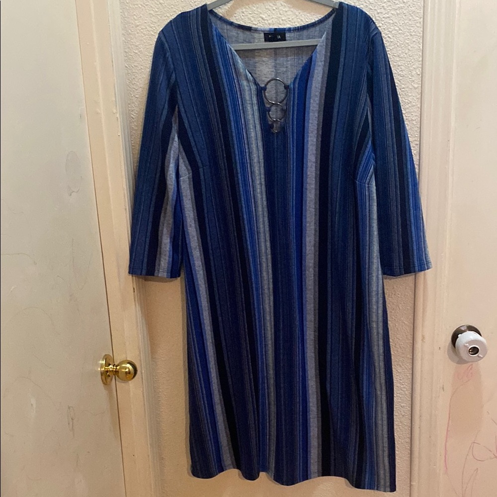 Blue Striped Women's Dress